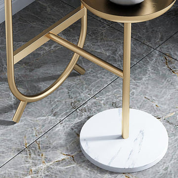 Chic Unique Shaped Metal Standing Plant Stand in Gold